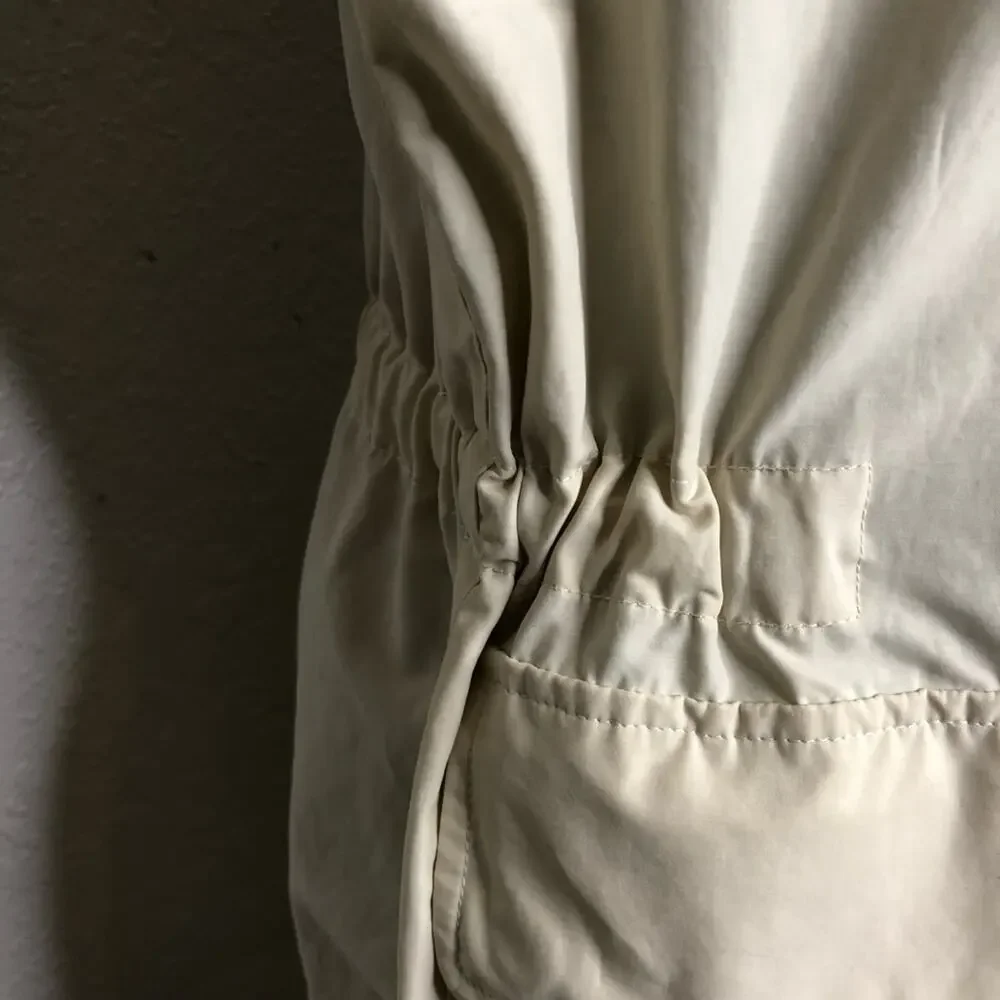 Theory Miron Fitzroy light tan cream full zip utility jacket size Medium